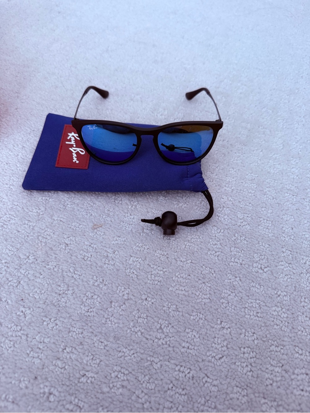 Ray-Ban Kids Black Frame Blue Lens Sunglasses